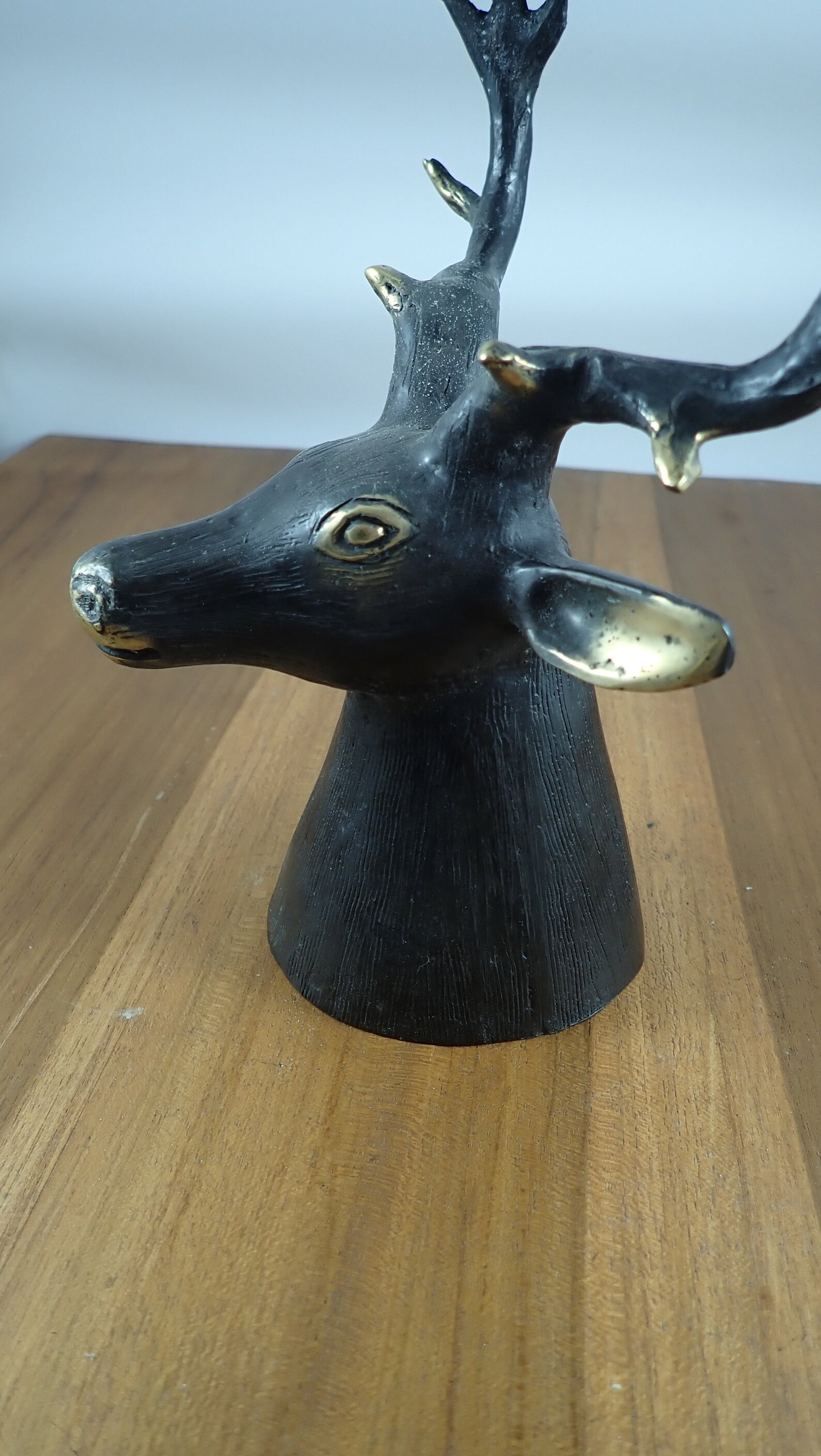 Brass deer head Christmas candle holder Etsy
