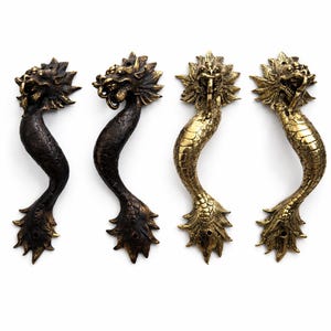 Available finishes dragon door handles bronze gold antique brass dragon pulls