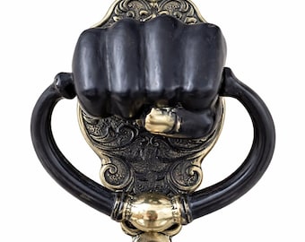 Solid Brass Fist Door Knocker – Vintage Front Door Hardware