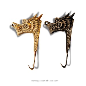 Brass Chinese Dragon Wall Hook – Dark Academia Feng Shui Decor, Towel and Coat Hanger