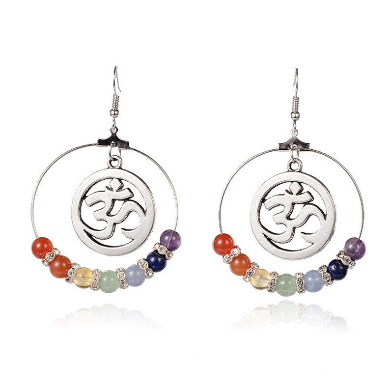 Creole earrings omh pearls 7 chakras 65 mm