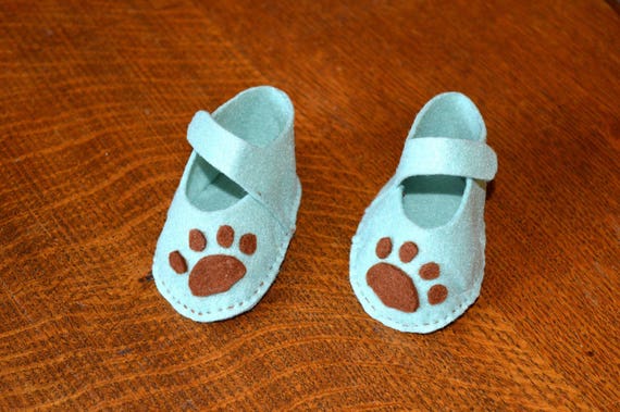 Chaussons Bebe En Feutrine Theme Patte De Chien Etsy