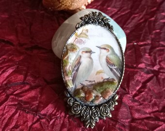 Broche aux oiseaux et Unakite