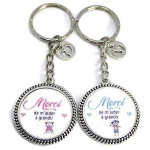 Llavero "Gracias por ayudarme a crecer", rosa, para niñas o llavero "Gracias por ayudarme a crecer", regalo para niñera, azul, para niños.