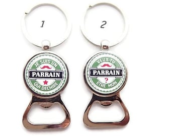 Paten-Schlüsselanhänger – Paten-Flaschenöffner, „Ich bin ein Pate, der rockt“ oder „Willst du mein Pate sein?“, Patengeschenk