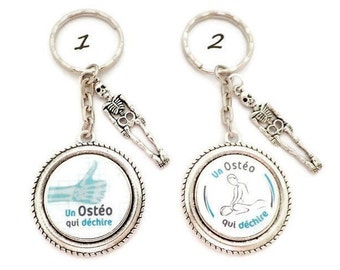 Osteopath key ring, &quot;An osteopath who rocks&quot;, osteopath gift