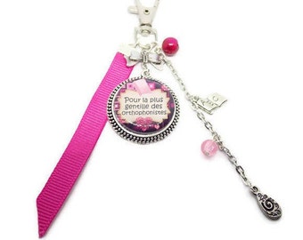 Bag charm, Speech Therapist keychain, &quot;For the nicest speech therapist&quot;, speech therapist gift