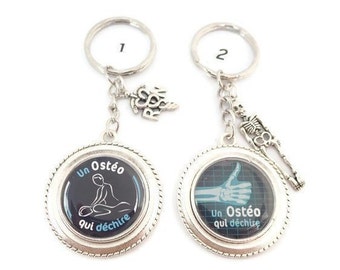 Osteopath key ring, &quot;An osteopath who rocks&quot;, osteopath gift