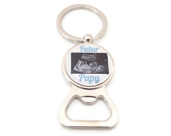 Porte clés papy- décapsuleur, "Futur Papy", ouvre bouteille, cadeau pour un futur Papy naissance, annonce bébé, grossesse
