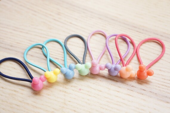 Set Of 8 Little Cute Mickey Beaded Hair Ties Etsy
