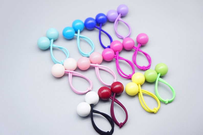 A Pair Beaded Hair Ties Bobbles Hair Elastic Ponytail Etsy