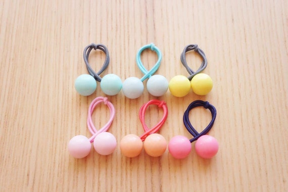 A Pair Beaded Hair Ties Bobbles Hair Elastic Ponytail Etsy