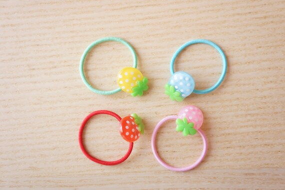 Strawberry Hair Tie Handmade Baby Infant Toddler Hair Ties Etsy