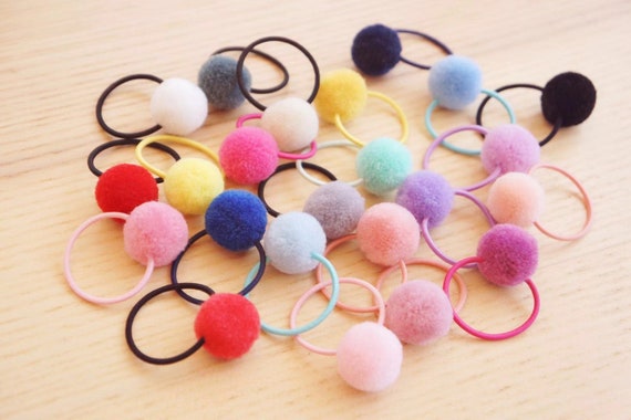 U Pick 6 Pom Pom Hair Ties 3 Pairs Bobbles Baby Toddler Girl Etsy