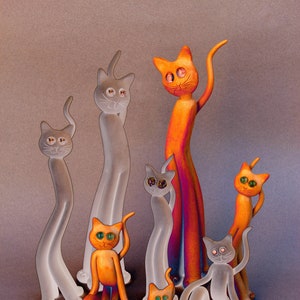 Carte postale Chat-Man Family