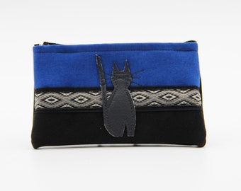 Black and blue cat coin purse