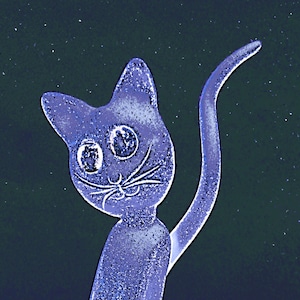 Carte postale chat lunaire