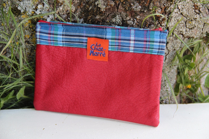 Redbutterfly blue textile pouch