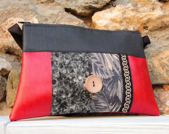 Red and black shoulder bag