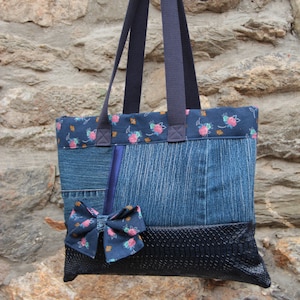 Bag Cabas jeans and liberty image 1