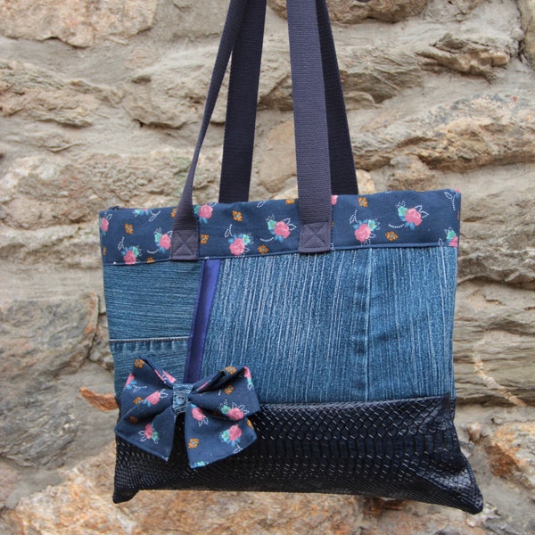 Sac Cabas jean et liberty