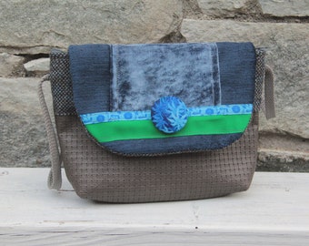 Pochette bandoulière Le Chat-Marré gris/bleu