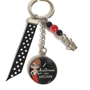 Meesteres cadeau, sleutelhanger Meesteres Die Tranen, schoolcadeau einde schooljaar
