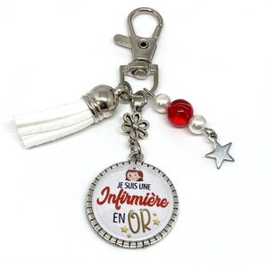 Gold Nurse keychain, bag jewelry, gift Nurse, colleague, friend ...