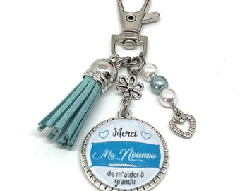 Nanny gift, key ring, bag jewelry: Thank you My Nanny for helping me grow