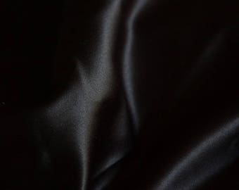 satin, thick, black, by 50 cm, polyester