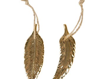 Gilt porcelain feather