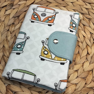 Pochette de santé, pochette médicale pour ordonnances, cartes vitale et mutuelle avec motifs combi, bus..