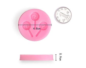 silicone mold for polymer clay 3 lollipops
