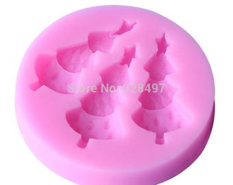 silicone mold for polymer clay 3 trees