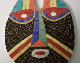 Masque Africain réalisé en mosaïque