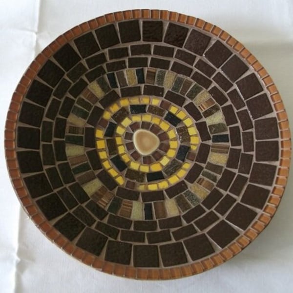 Coupelle artisanale "Chocolat" réalisée en mosaïque