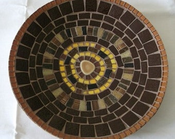 Coupelle artisanale "Chocolat" réalisée en mosaïque