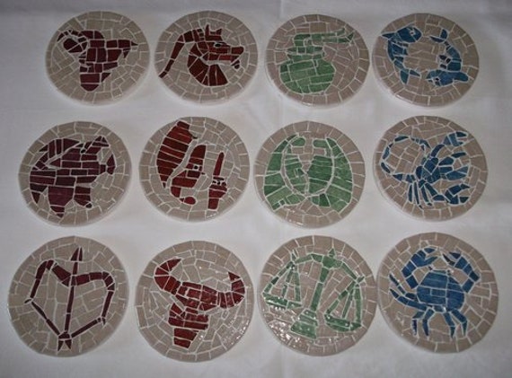 Ensemble Dessous de Verre en Mosaïque Des Signes Astrologiques
