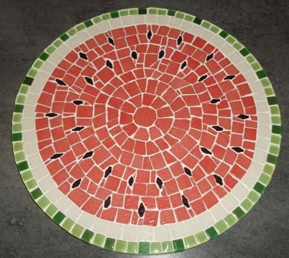 Dessous de Plat Artisanal Pasteque Réalisé en Mosaïque