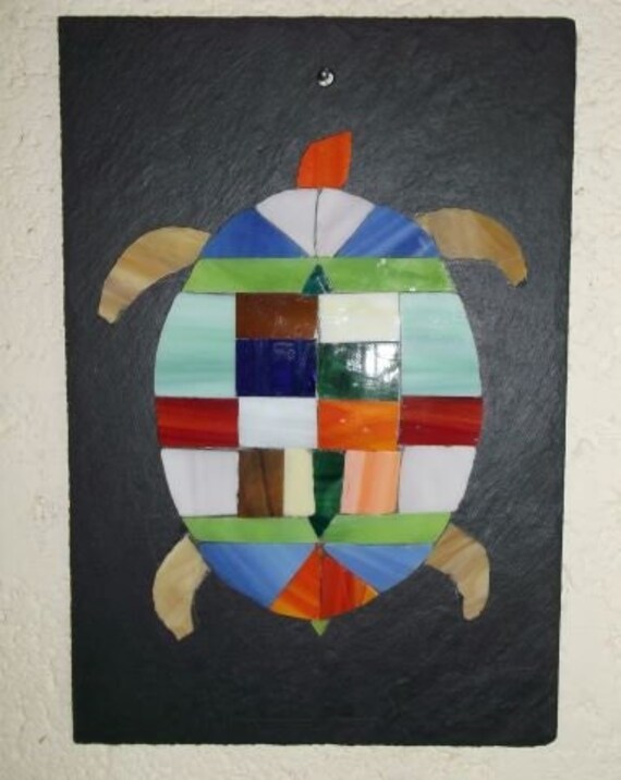 Décoration Murale Tortue sur Ardoise