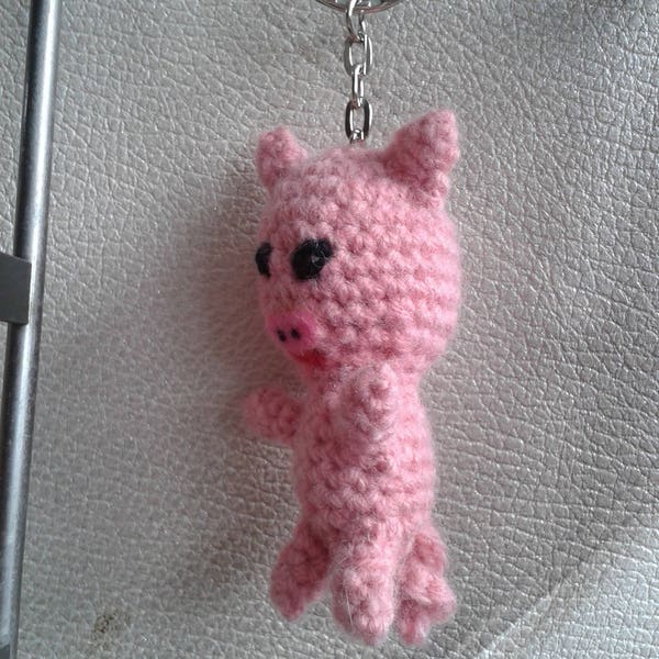 Porte-clés cochon en crochet