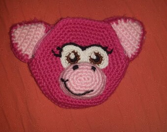 Crochet pink cochon wallet