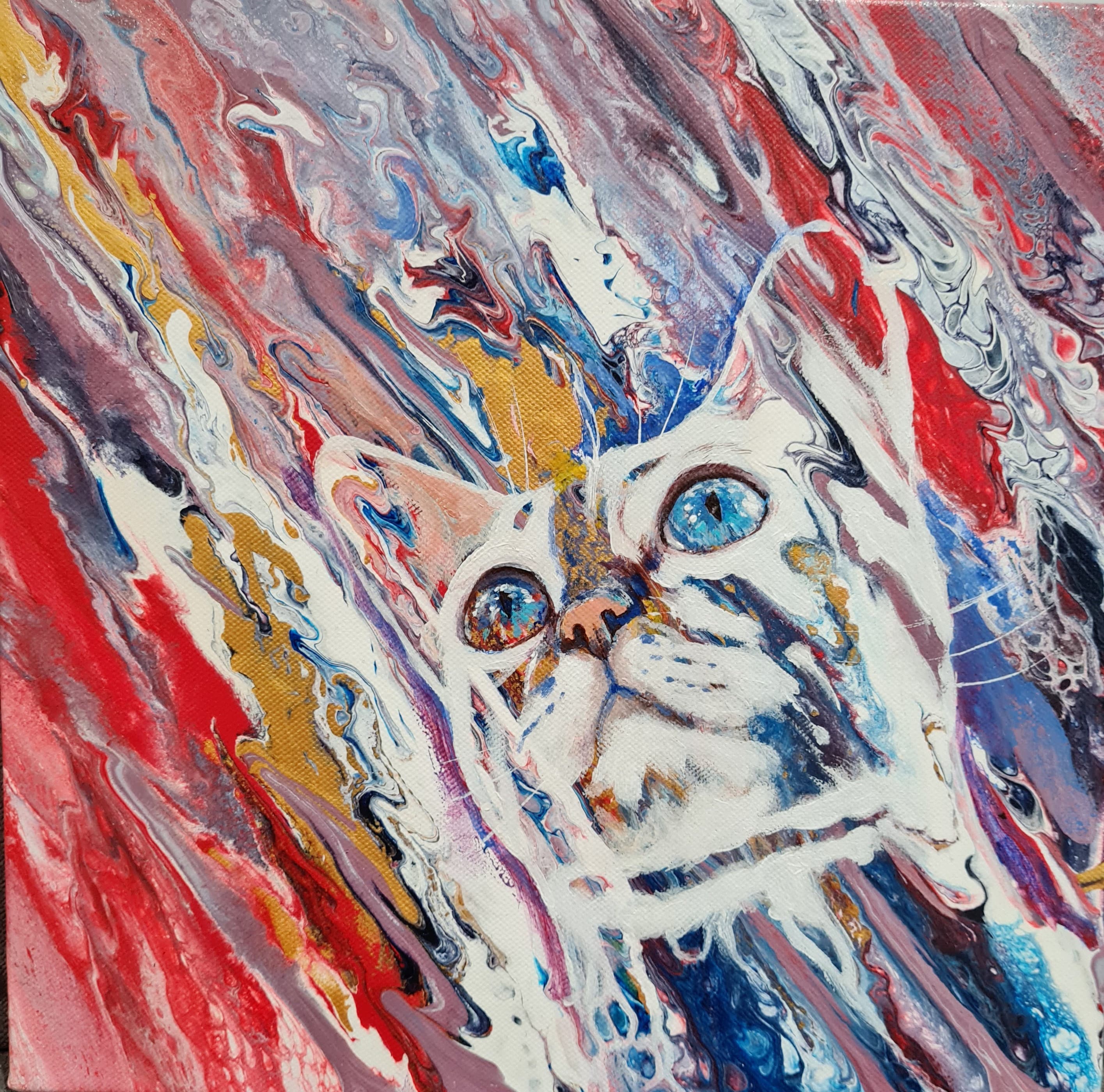 I'm Your Hope Acrylique Pouring sur Toile Prêt à Être Accroché Par Enjomineuse Artiste Française