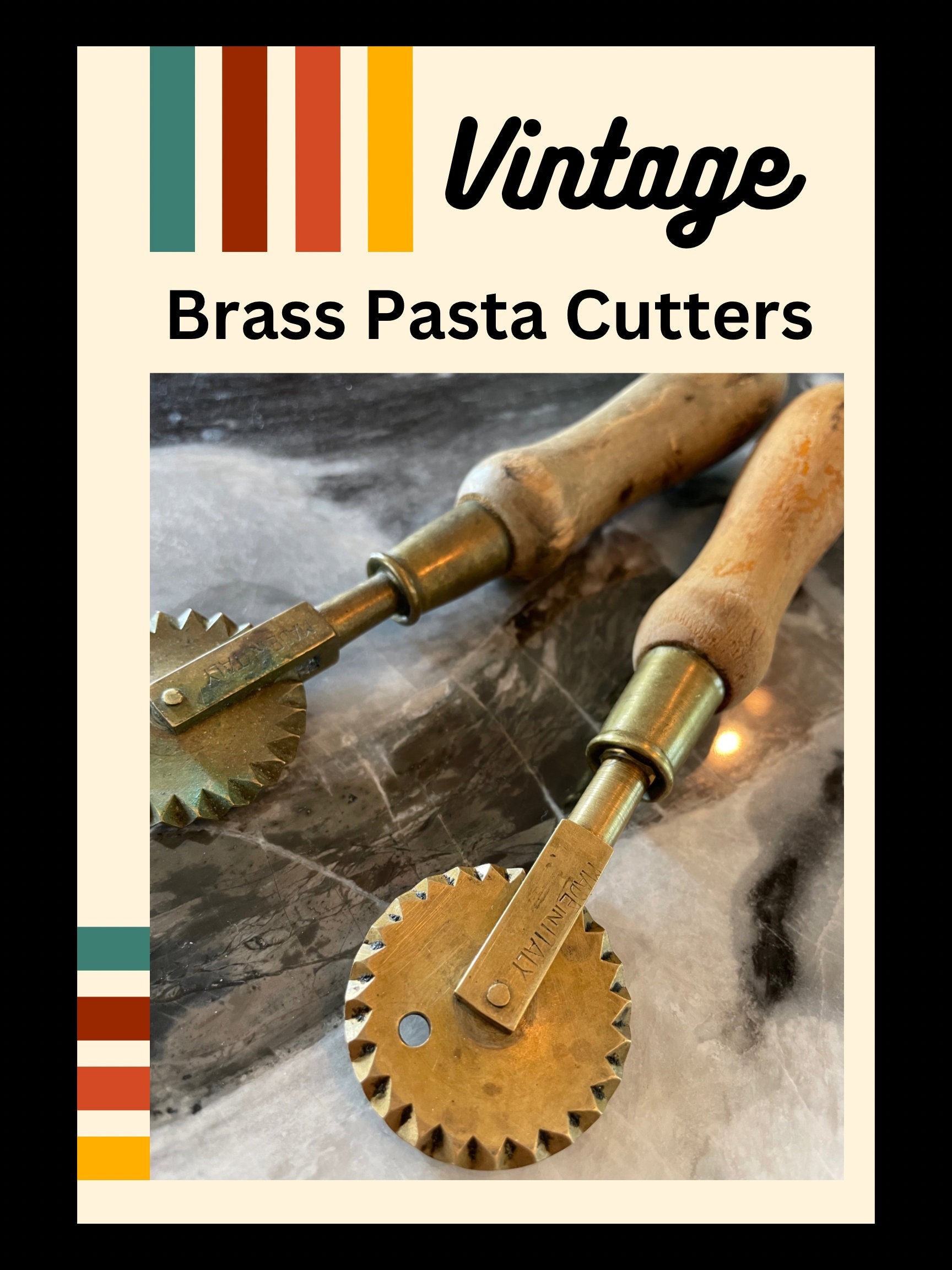 Nonna's cutters, brass & stainless pasta wheels