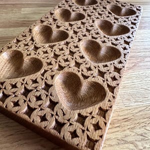 MCM Heart Ravioli Mold | 8 Ravioli Maker | Retro Pattern Wood Pasta Board