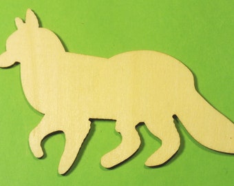 APPLIQUE BOIS : renard 9*6cm , épaisseur 1,5 mm (01)