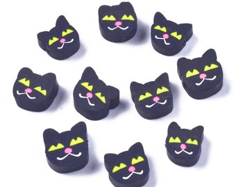 LOT 50 PEARLS polymer clay; Cat 9mm (01)