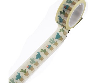 Washi tape 15 mm x 5 m motivo cactus (01)