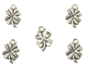 LOT 5 silver plated CHARMS: clover 17*11mm (01)