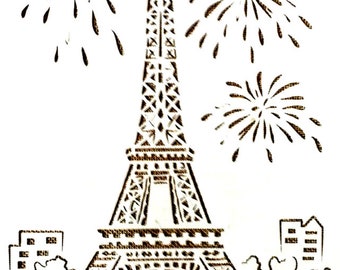 POCHOIR PLASTIQUE 30*21cm : monument - la tour Eiffel